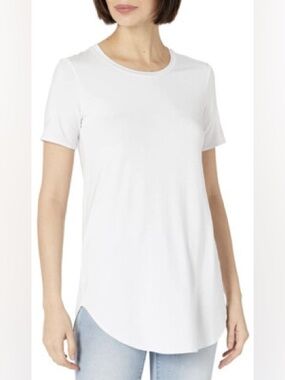 Daily Ritual White Short Sleeve Tunic Tee